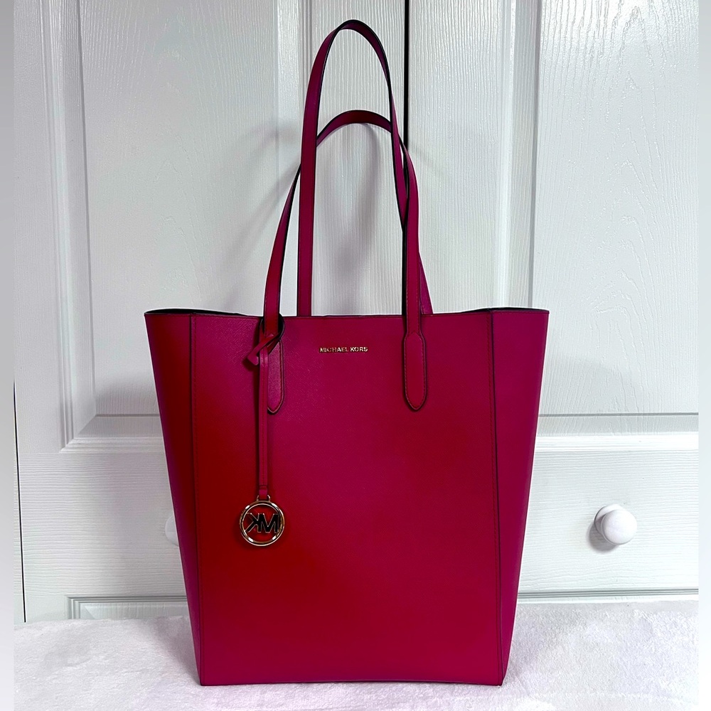 ❤️ MICHAEL KORS Sinclair North South Saffiano Leather Large Tote Shopper Bag
